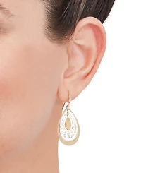 Italian Gold Openwork Orbital Teardrop Drop Earrings in 14k Gold