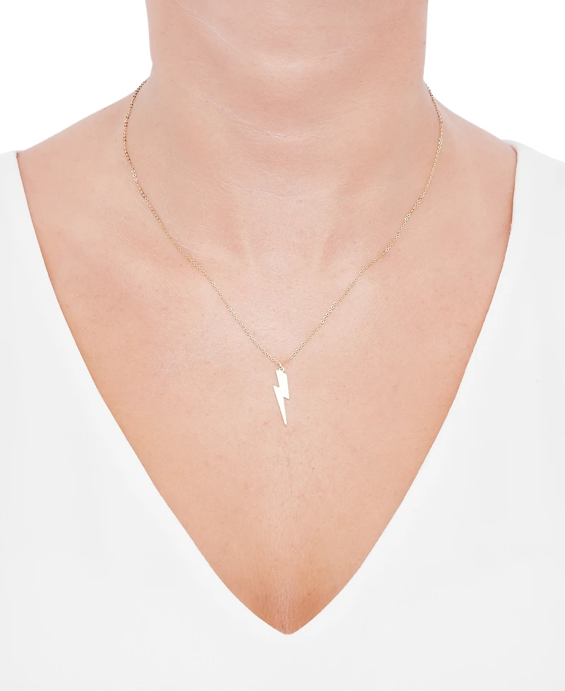 Italian Gold Lightning Bolt 18" Pendant Necklace in 10k Gold