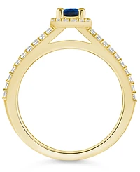 Macy's Sapphire (5/8 Ct. t.w.) and Diamond (1/2 Halo Ring