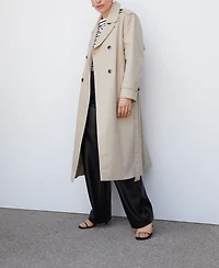 Mango Women's Leather Effect High Waist Pant