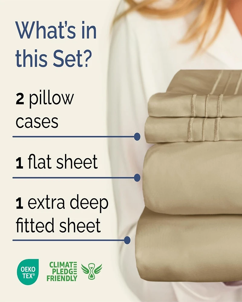 4 Piece Extra Deep Pocket Microfiber Sheet Set - Full
