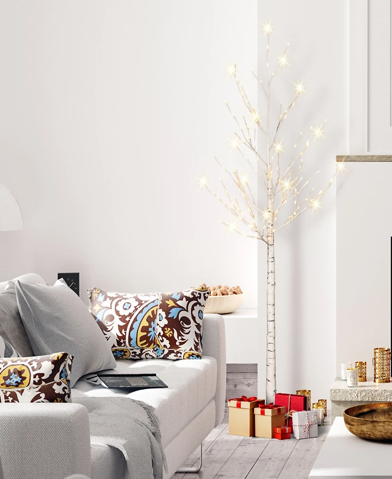 Puleo 6' Pre-Lit Artificial Twig Tree