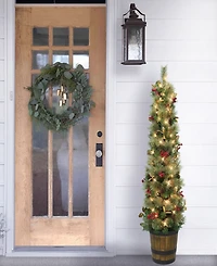 Puleo 5' Pre-Lit Potted Glitter Artificial Tree