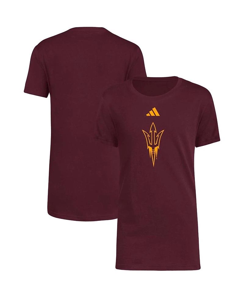 Big Boys adidas Maroon Arizona State Sun Devils 2023 Sideline Locker Room Logo Fresh T-shirt