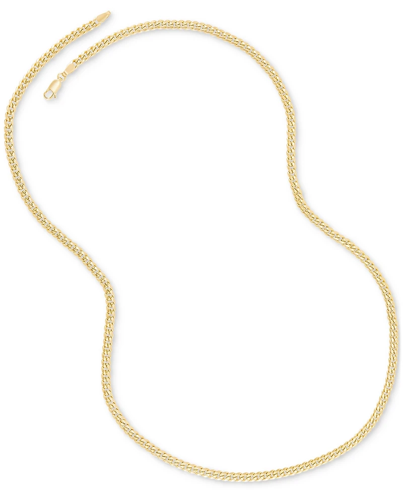 Lightweight Curb Link 22" Chain Necklace in 14k Gold