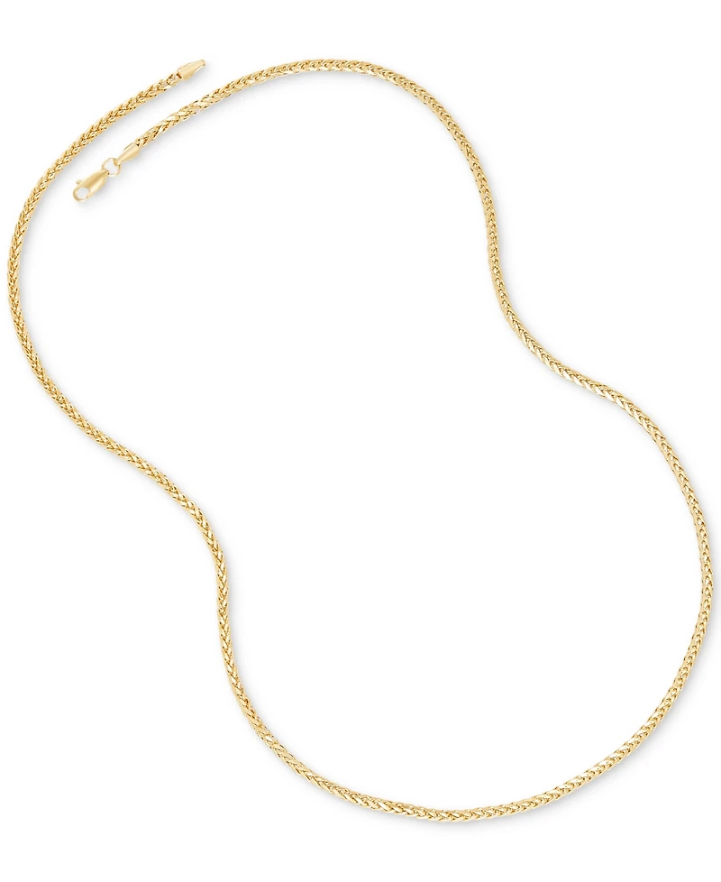 Lightweight Wheat Link 22" Chain Necklace in 14k Gold