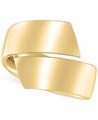 Italian Gold Bypass Ring 14k Yellow and White