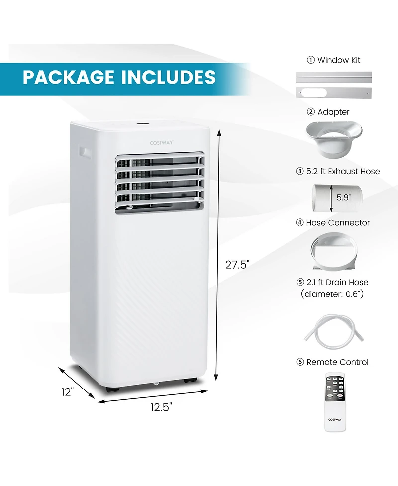 10000 Btu Portable Air Conditioner 4-in-1 Ac with Cool Fan Humidifier Sleep Mode
