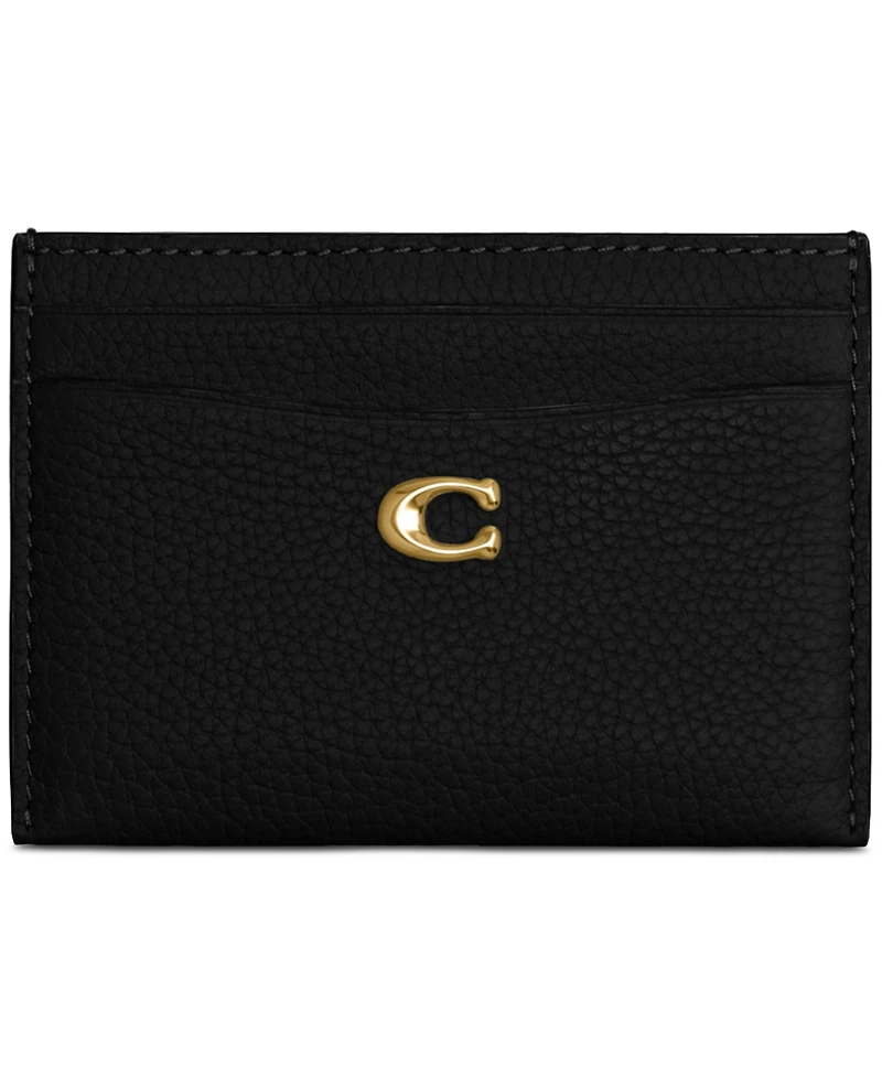 Coach Essential Polished Pebble Leather Card Case
