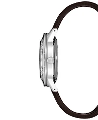 Seiko Men's Automatic Presage Gmt Brown Perforated Leather Strap Watch 41mm