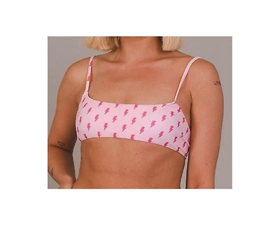 Oosc Women's Strike of Luck Lace up Crop Bikini Top