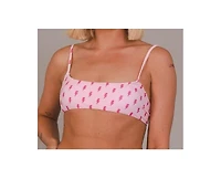 Oosc Women's Strike of Luck Lace up Crop Bikini Top