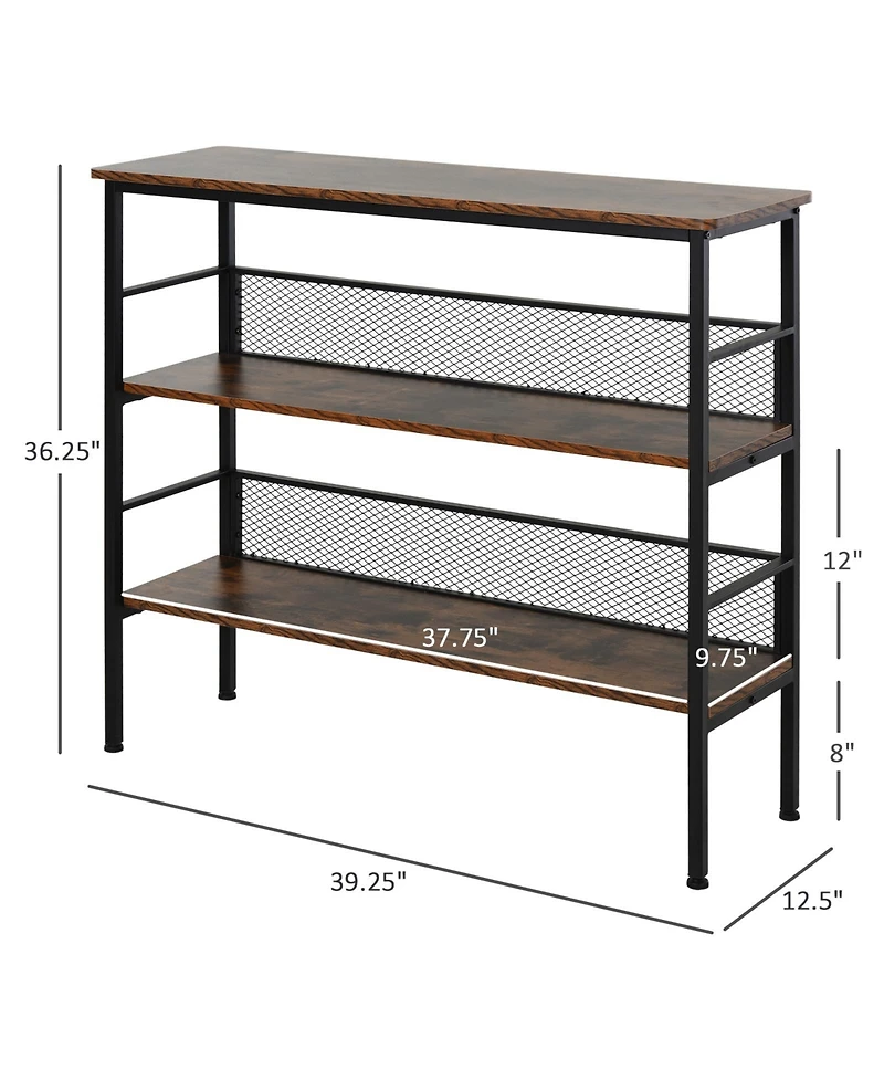 Homcom Three-Tier Storage Rack Foot Adjusted Multi-functional Space Saving