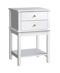 Homcom Modern Accent Side Table, End Table with Drawer and Shelf,