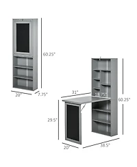 Homcom Convertible Desk with Blackboard & Shelf Multi-Function Dining Table