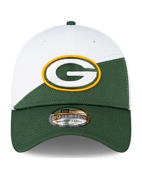 Men's New Era White, Green Bay Packers 2023 Nfl Sideline 39THIRTY Flex Hat