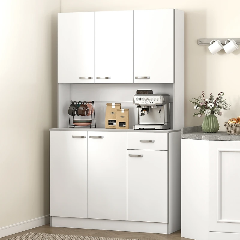 Homcom Modern Freesding Kitchen Buffet with Hutch Pantry Hutch w/ Storage