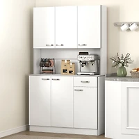 Homcom Modern Freesding Kitchen Buffet with Hutch Pantry Hutch w/ Storage