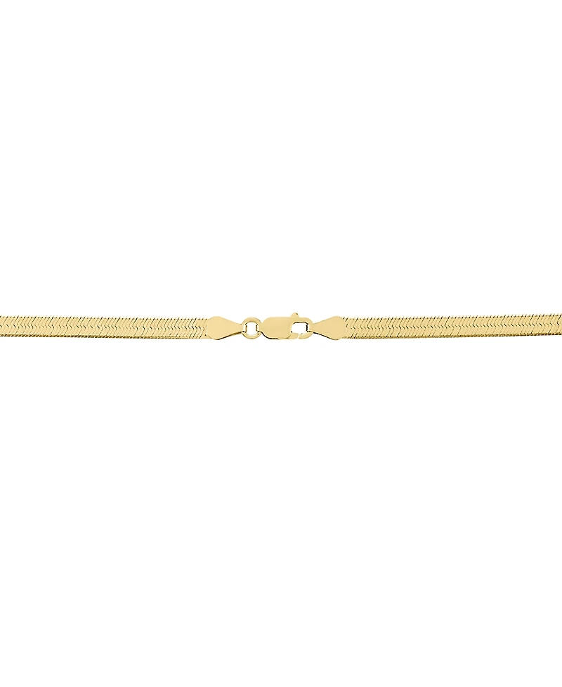 Polished & Beveled Herringbone Link 22" Chain Necklace in 18k Gold-Plated Sterling Silver & Sterling Silver