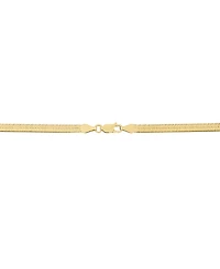 Polished & Beveled Herringbone Link 22" Chain Necklace in 18k Gold-Plated Sterling Silver & Sterling Silver