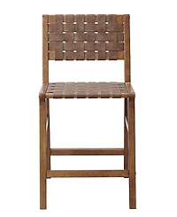 Ink+Ivy Oslo 24" High Faux Leather Woven Counter Stool