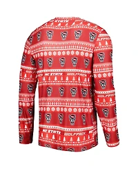 Men's Concepts Sport Red Nc State Wolfpack Swivel Long Sleeve T-shirt and Pants Sleep Set