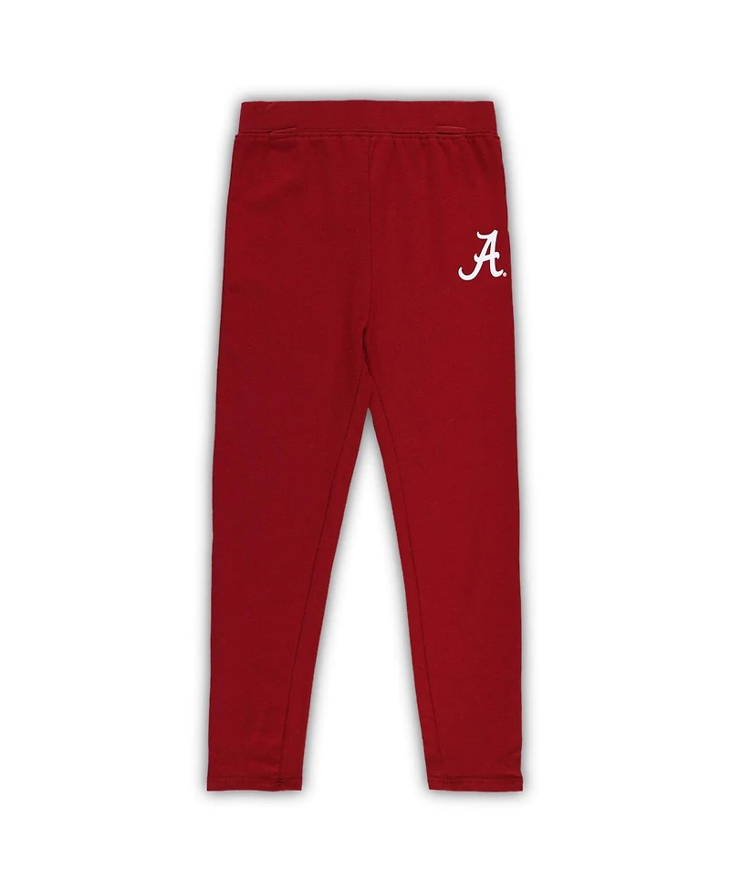 Preschool Girls Heathered Gray, Crimson Alabama Crimson Tide Forever Love T-shirt and Leggings Set