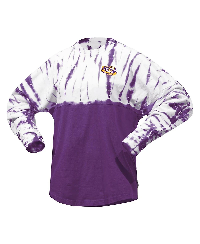 Women's Purple Lsu Tigers Tie-Dye Long Sleeve Jersey T-shirt