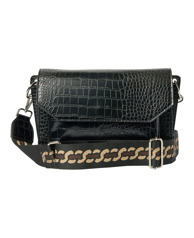 Urban Originals Au Revoir Croc-effect Faux Leather Crossbody Bag