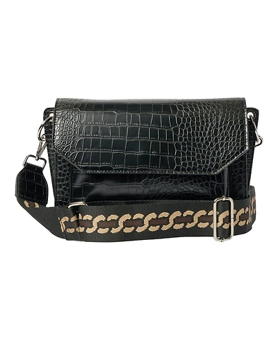 Urban Originals Au Revoir Croc-effect Faux Leather Crossbody Bag