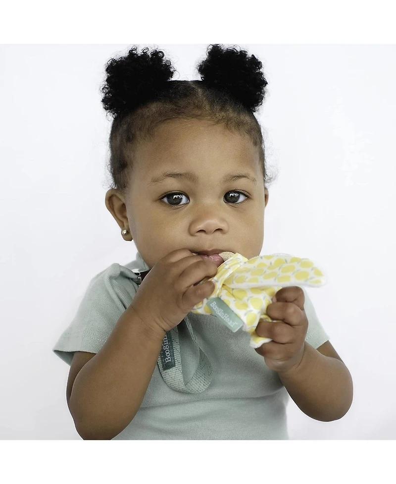 BooginHead Baby Pacifier Clip and Natural Wood Baby Teether, Lemons