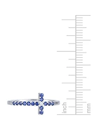 Emerald (1/5 ct. t.w.) & Diamond Accent East-West Cross Ring in Sterling Silver (Also in Ruby & Sapphire)