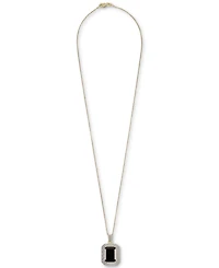 Lab Grown Ruby (16-5/8 ct. t.w.) & Diamond (1/4 Rectangular Pendant Necklace 14k Gold-Plated Sterling Silver, 22"