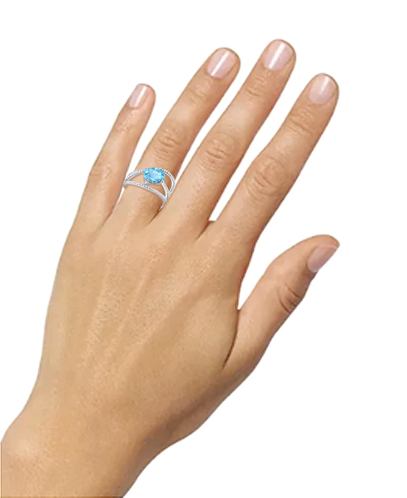 Amethyst (1-3/4 ct. t.w.) & Lab-Grown White Sapphire (3/8 Openwork Statement Ring Sterling Silver (Also Blue Topaz)