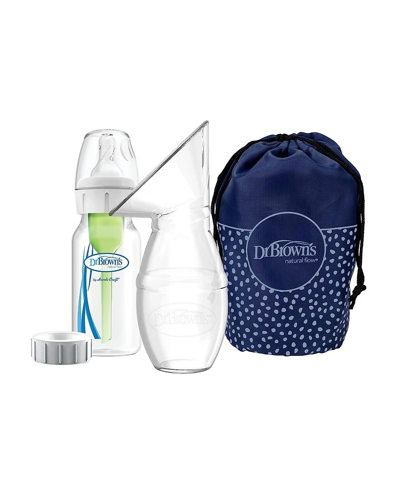 Dr. Browns Baby Dr. Brown's Silicone One-Piece Breast Pump, 4oz Bottle, Milk Catcher & Travel Bag