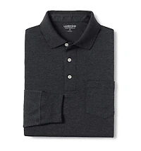 Lands' End Men's Long Sleeve Cotton Supima Polo Shirt with Pocket