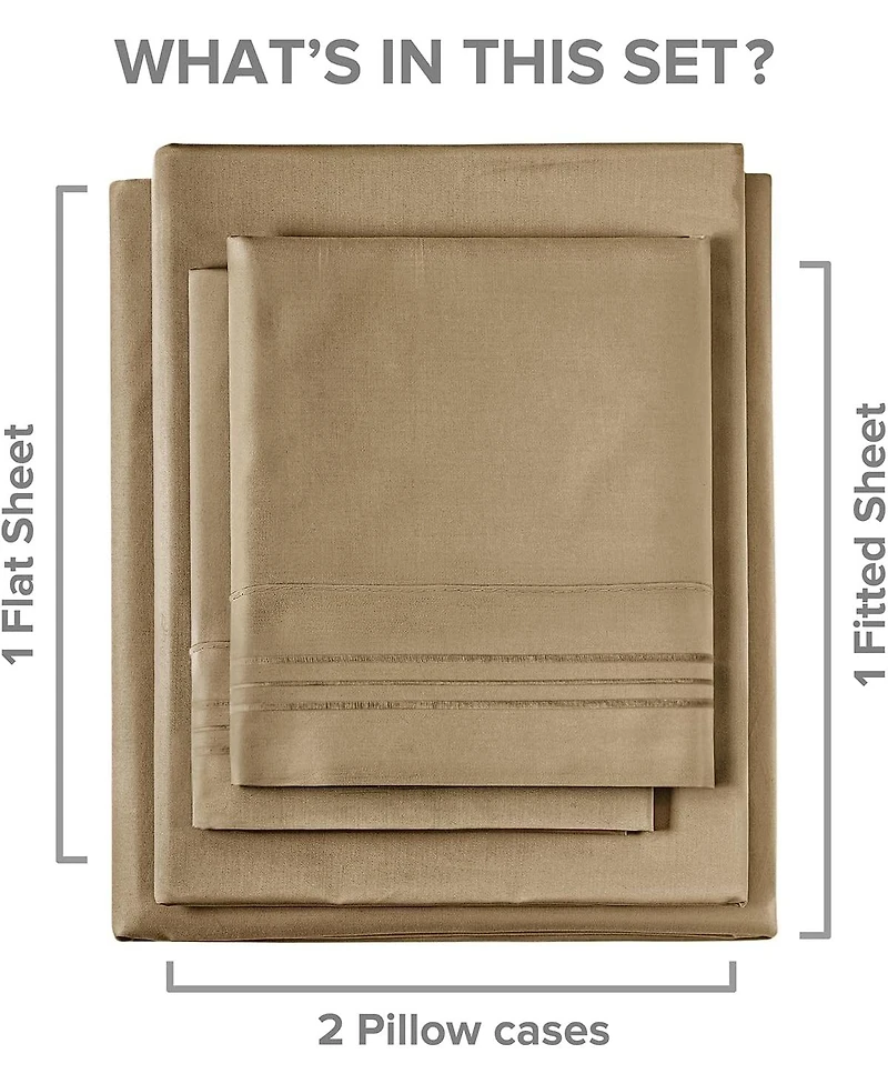 Piece Microfiber Solid Sheet Set