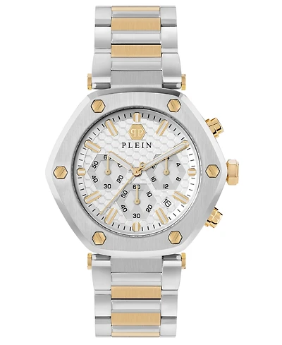 Philipp Plein Men's The Hexagon Chronograph Two-Tone Stainless Steel Bracelet Watch 42mm