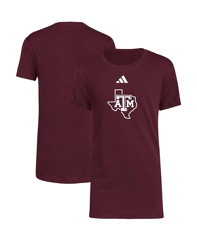 Big Boys adidas Maroon Texas A&M Aggies 2023 Sideline Locker Room Logo Fresh T-shirt