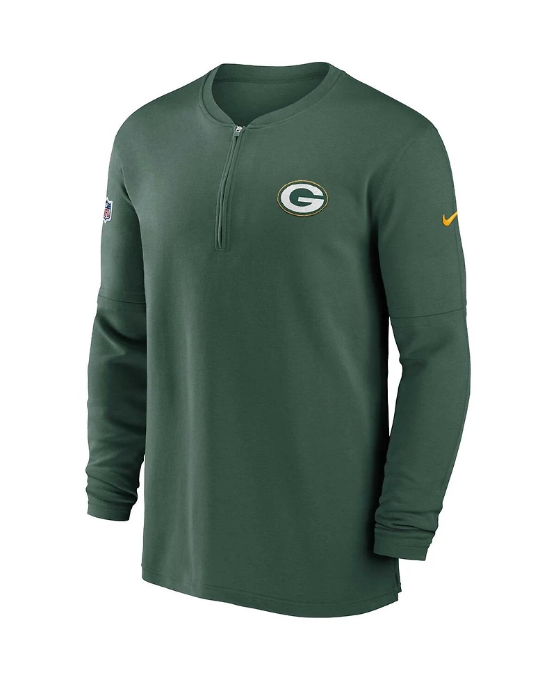 Men's Nike Green Green Bay Packers 2023 Sideline Performance Long Sleeve Quarter-Zip Top
