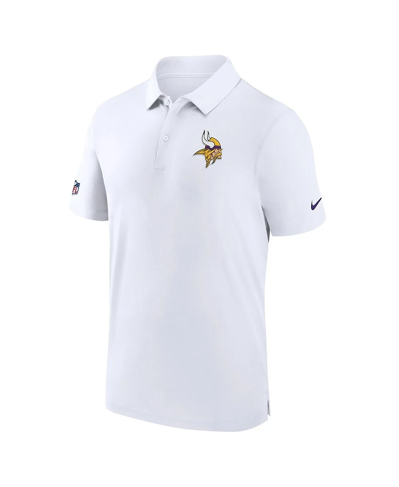 Men's Nike White Minnesota Vikings Sideline Coaches Performance Polo Shirt