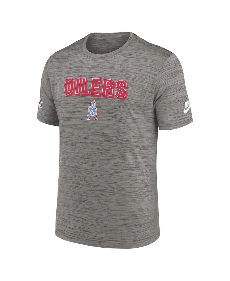 Men's Nike Heather Charcoal Tennessee Titans Oilers Throwback Sideline Alternate Performance T-shirt