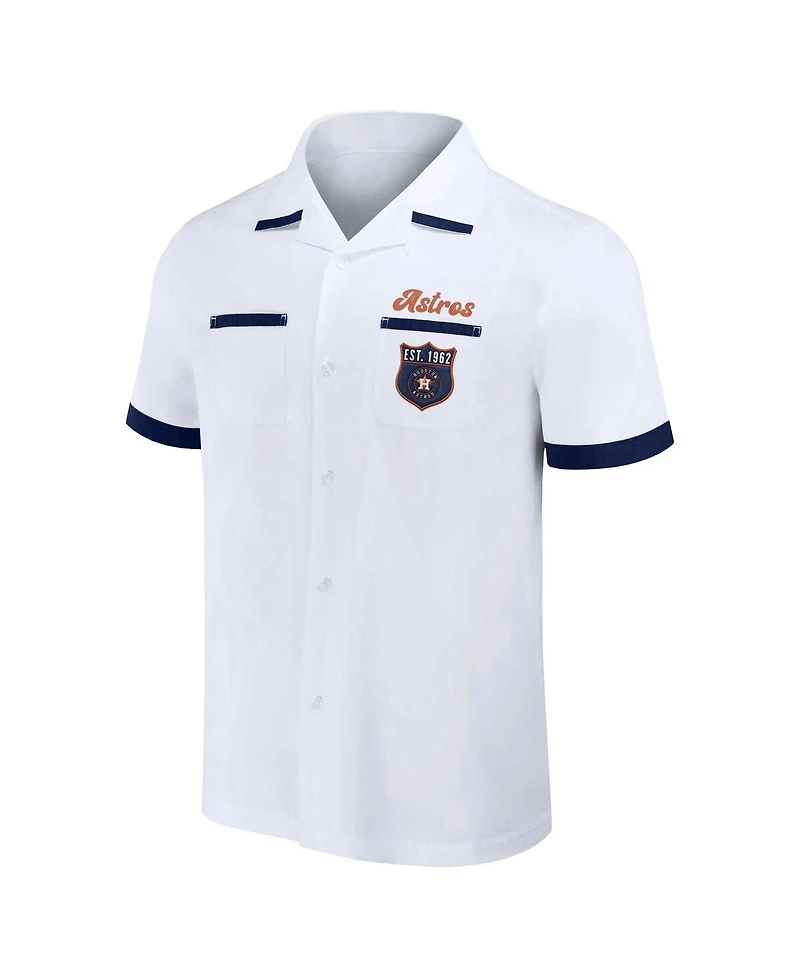 Men's Darius Rucker Collection by Fanatics White Houston Astros Bowling Button-Up Shirt