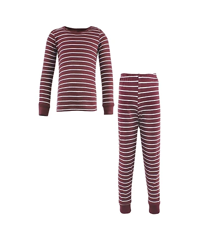 Hudson Baby Big Boys Cotton Pajama Set, White Black Stripe