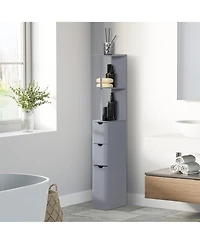 Homcom 54" Tall Bathroom Cabinet Shelf Storage W/ Drawers