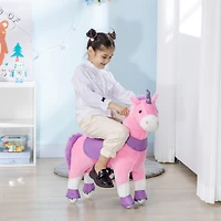 Qaba Kids Ride-on Walking Horse with Easy Rolling Wheels,