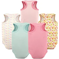 Luvable Friends Baby Girls Breathable Cotton Sleeveless Layering Bodysuits