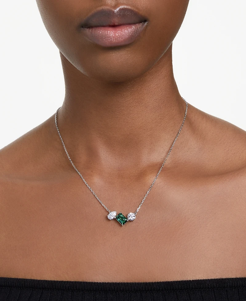 Swarovski Rhodium-Plated Mixed Crystal Pendant Necklace, 15" + 2-3/4" extender