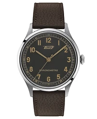 Tissot Unisex Swiss Automatic Heritage 1938 Brown Leather Strap Watch 39mm
