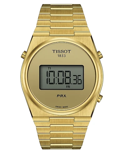 Tissot Men's Digital Prx Gold Pvd Stainless Steel Bracelet Watch 40mm